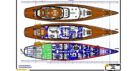 This drawing shows the overall interior arrangement of M5. 
